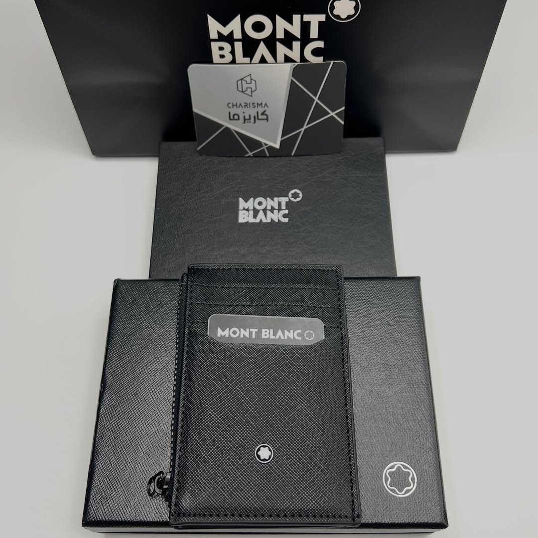 جاکارتی مون بلان / کیف کارت مون بلان / جاکارتی چرم مردانه بغل زیپ مون بلان / Montblanc Cardholder
