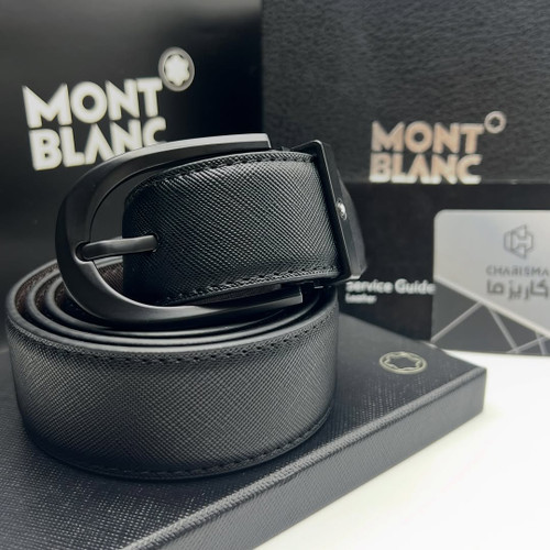 کمربند مردانه چرم لاکچری / کمربند مون بلان / Montblanc Belt