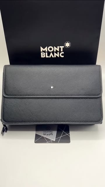 کیف دستی چرم لیزری برند مون بلان مدل دستی مدارکی MONTBLANC HANDBAG SAFFIANO LEATHER